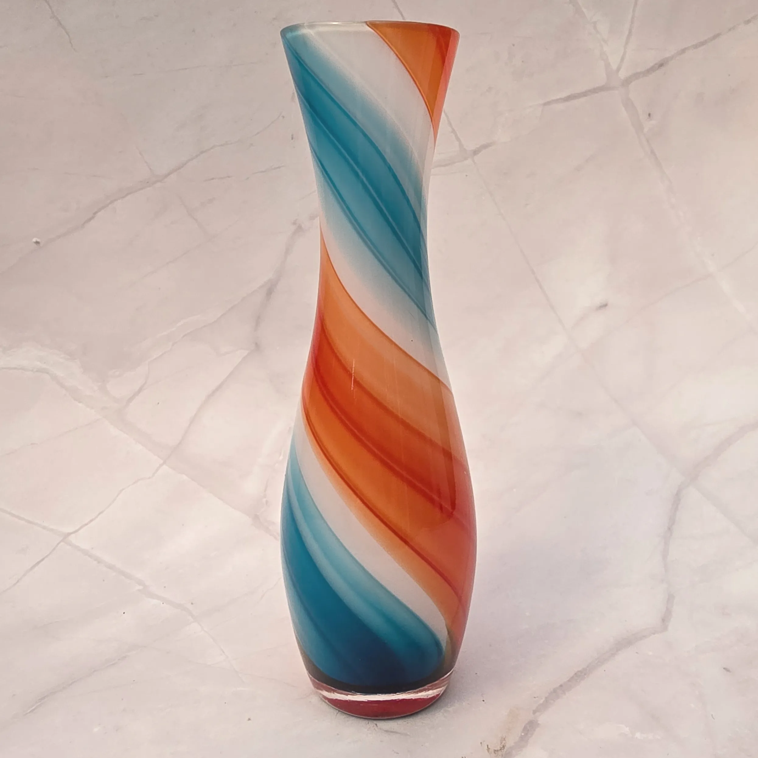 Blauw oranje vaas