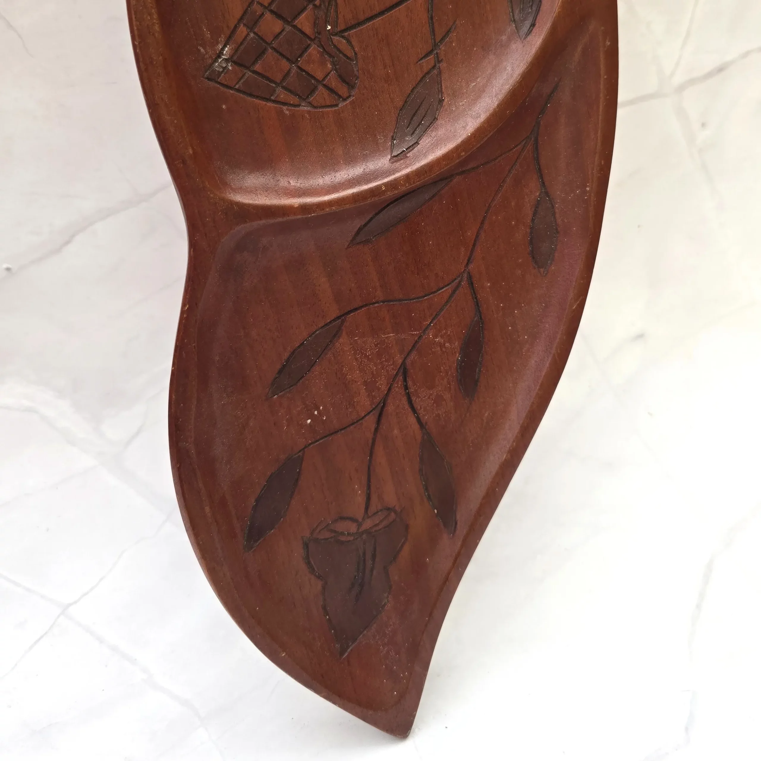 Houten serveerschaal bladvormig - Afbeelding 3