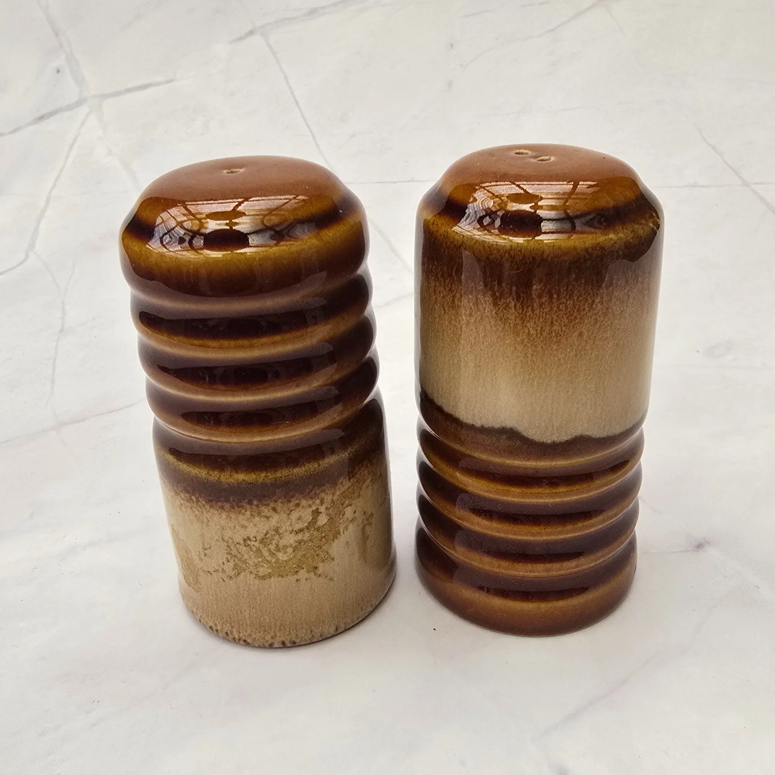 Peper en Zoutstel retro bruin - Afbeelding 2
