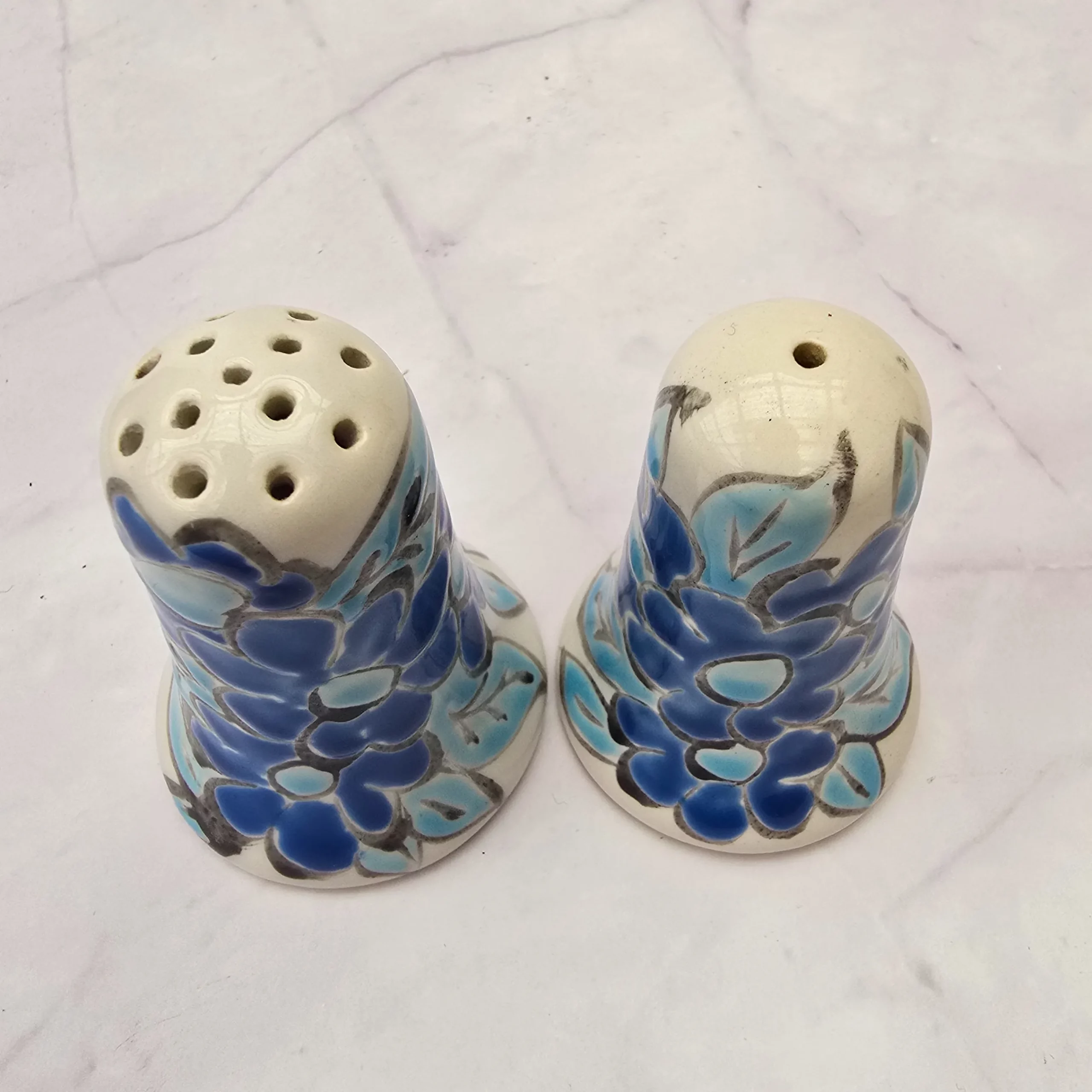 Peper en Zoutstel blauwe bloem - Afbeelding 2