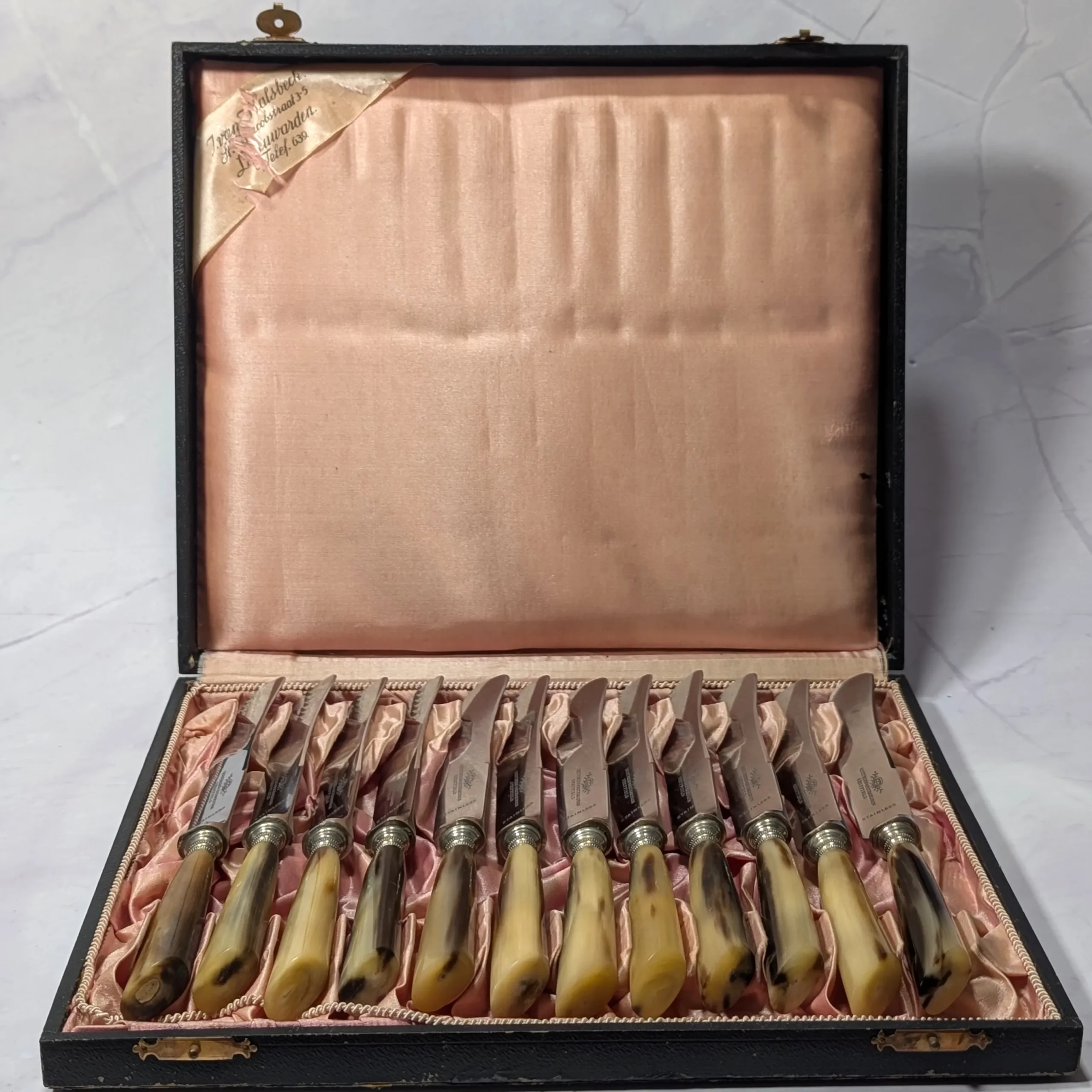 Antieke set van 12 dessertmessen